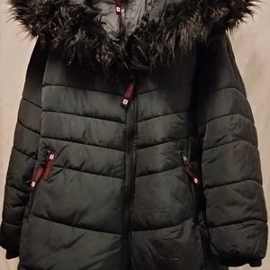 women canada weather gear coat with faux fur hood size 2X